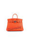 Hermes Birkin 35CM Tote Bags Orange Grainy Leather H-35 Silver  Replica