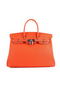 Hermes Birkin 35CM Tote Bags Orange Grainy Leather H-35 Silver  Replica