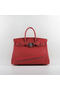 Hermes Birkin 35CM Tote Bags Red Grainy Leather H-35 Silver  Replica