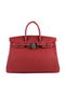 Hermes Birkin 35CM Tote Bags Red Grainy Leather H-35 Silver  Replica