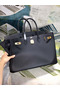 Hermes Birkin 40 Handmade Bag In Black Epsom Leather  Replica