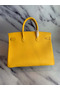 Hermes Birkin 40 Handmade Bag In Yellow Clemence Leather  Replica