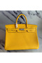 Hermes Birkin 40 Handmade Bag In Yellow Clemence Leather  Replica