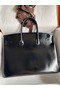Hermes Birkin 40 Retourne Handmade Bag In Black Box Calfskin  Replica