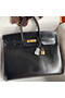 Hermes Birkin 40 Retourne Handmade Bag In Black Box Calfskin  Replica