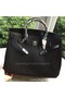 Hermes Birkin 40CM Bag Black Litchi Leather BK40 Silver  Replica