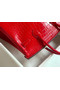 Hermes Birkin Bag Original Leather crocodile HBK35 red  Replica