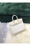 Hermes Birkin Bag Original Leather crocodile togo HBK2530 &white  Replica