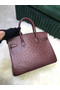 Hermes Birkin Bag Original Leather Ostrich skin HBK2530 Burgundy  Replica