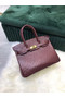 Hermes Birkin Bag Original Leather Ostrich skin HBK2530 Burgundy  Replica