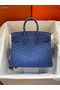 Hermes Birkin Bag Original Leather Ostrich Skin HBK2530 Dark Blue  Replica