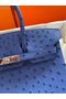 Hermes Birkin Bag Original Leather Ostrich Skin HBK2530 Dark Blue  Replica