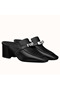 Hermes Blossom Mules 60mm In Black Goatskin  Replica