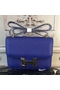 Hermes Blue Electric Constance MM 24cm Epsom Leather Bag  Replica