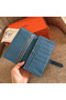 Hermes Blue Jean Clemence Bearn Gusset Wallet  Replica