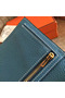 Hermes Blue Jean Clemence Bearn Gusset Wallet  Replica