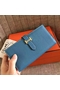 Hermes Blue Jean Clemence Bearn Gusset Wallet  Replica