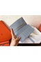 Hermes Blue Lin Epsom Bearn Gusset Wallet  Replica