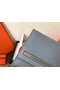Hermes Blue Lin Epsom Bearn Gusset Wallet  Replica