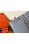 Hermes Blue Lin Epsom Bearn Gusset Wallet  Replica