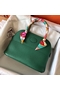 Hermes Bolide 27 Handmade Bag In Vert Vertigo Clemence Leather  Replica