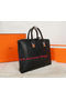 Hermes Briefcase Grainy Calf Leather H8253 Black  Replica