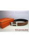 Hermes Calf Leather Diamond Belt HB118 Brown Silver  Replica
