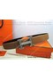Hermes Calf Leather Diamond Belt HB118 Brown Silver  Replica
