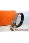 Hermes Calf Leather Diamond Belt HB118 Brown Silver  Replica