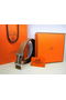 Hermes Calf Leather Diamond Belt HB118 Brown Silver  Replica