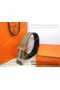 Hermes Calf Leather Diamond Belt HB118 Khaki Silver  Replica