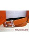 Hermes Calf Leather Purple Diamond Belt HB119 Camel Silver  Replica