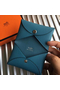 Hermes Calvi Card Holder In Blue Jean Epsom Leather  Replica