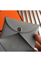 Hermes Calvi Card Holder In Blue Lin Epsom Leather  Replica