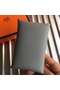 Hermes Calvi Card Holder In Blue Lin Epsom Leather  Replica