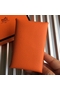 Hermes Calvi Card Holder In Orange Epsom Leather  Replica