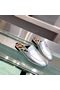 Hermes Catena Mules In Silver Metallic Calfskin  Replica