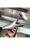 Hermes Catena Mules In Silver Metallic Calfskin  Replica