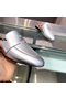 Hermes Catena Mules In Silver Metallic Calfskin  Replica