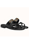 Hermes Claire Sandals In Black Calfskin  Replica