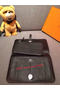 Hermes Compact Passport Holder Original Leather Black  Replica
