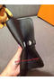Hermes Compact Passport Holder Original Leather Black  Replica