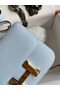 Hermes Constance 18 Handmade Bag In Blue Brume Epsom Calfskin  Replica