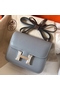 Hermes Constance 18 Handmade Bag In Blue Lin Epsom Leather  Replica
