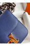 Hermes Constance 18 Handmade Bag In Blue Saphir Epsom Calfskin  Replica