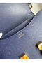 Hermes Constance 18 Handmade Bag In Blue Saphir Epsom Calfskin  Replica