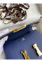 Hermes Constance 18 Handmade Bag In Blue Saphir Epsom Calfskin  Replica