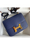 Hermes Constance 18 Handmade Bag In Blue Saphir Epsom Calfskin  Replica