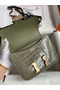 Hermes Constance 18 Handmade Bag In Grey Shiny Alligator Leather  Replica
