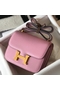 Hermes Constance 18 Handmade Bag In Mauve Sylvestre Epsom Leather  Replica
